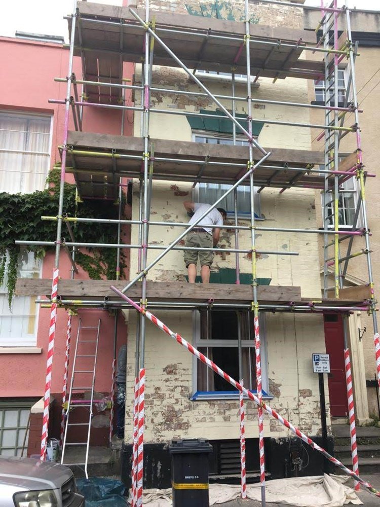 Repair exterior render on huse Clifton Wood