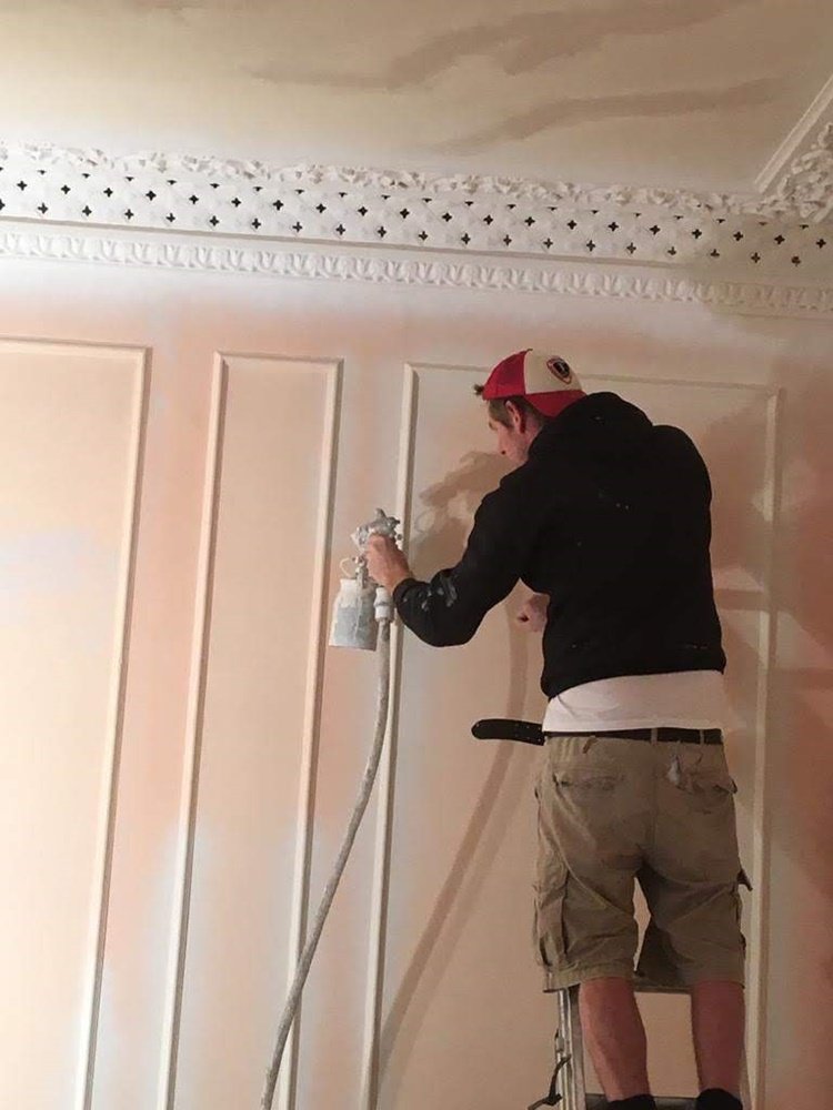 Spraying a panelled Drawing Room in Clifton